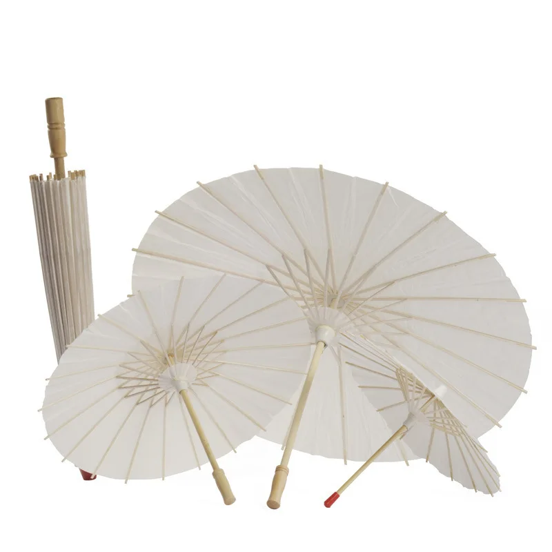 

NEW White Bamboo Paper Umbrella DIY Originality Blank Painting Photography Performance Alpinia Japan Style Dance Umbrella