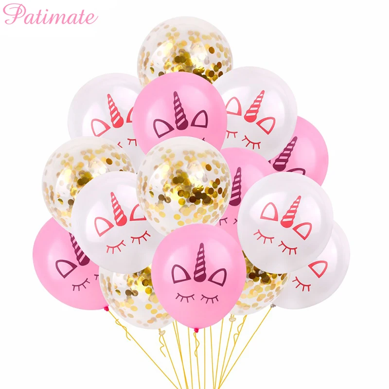 

PATIMATE 15Pcs Unicorn Balloon Pink Latex Baloon Unicorn Party Decoration Ballon Birthday Party Balloon Decor Kids Favors