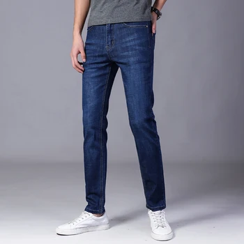 

Summer business straight tube casual loose size men's middle-aged jeans Korean version of thin men's trousers youth pants trend