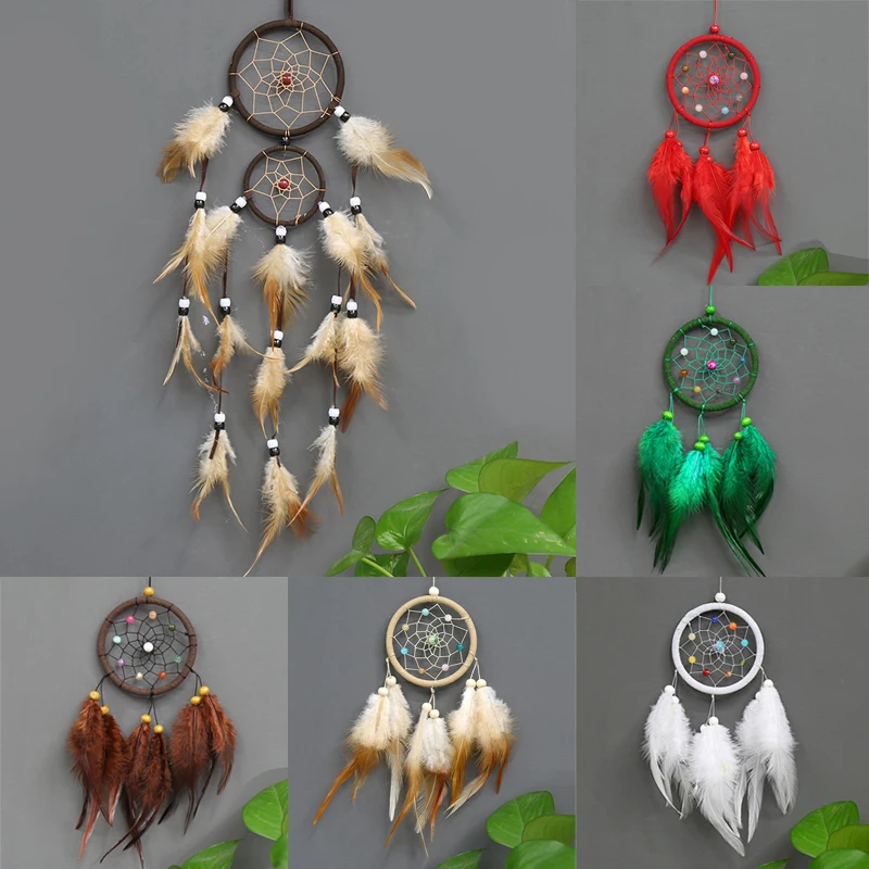 

Feather Circular Vintage Dreamcatchers Wall Hanging Feathers 1PC Home Decoration Decoration For Car Retro Dream Catcher