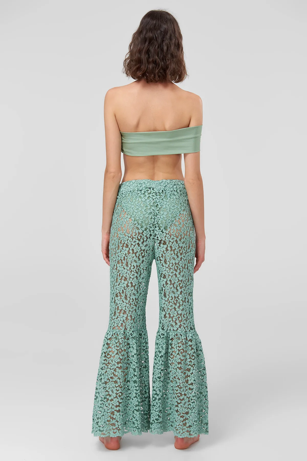Trendyol Advanced маховик зеленый кружевные штаны TBESS18VB0055 |