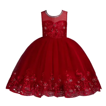 

Flower Baby Embroidered Formal Princess Dress For Girl Elegant Birthday Party Dress Girl Dress Baby Girl Christmas Clothes