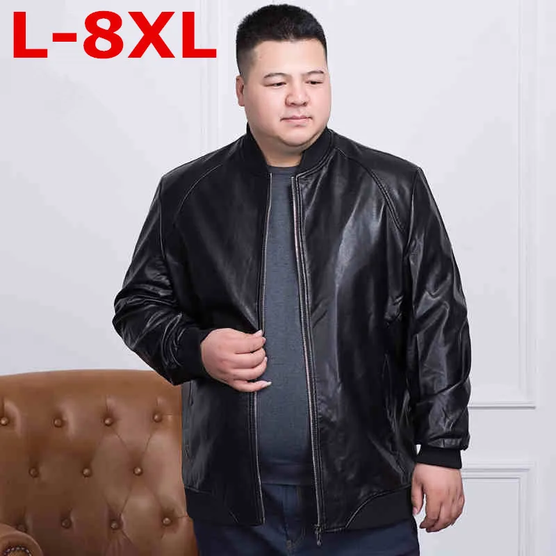 2 1 6xl Automne 8xl Taille Nouvelle Survêtement Tops Fit Moto 7xl Cuir Avec Occasionnel En Mâle La Plus Hommes Lâche Éclair Manteau Pu Veste Fermeture De CxoedB