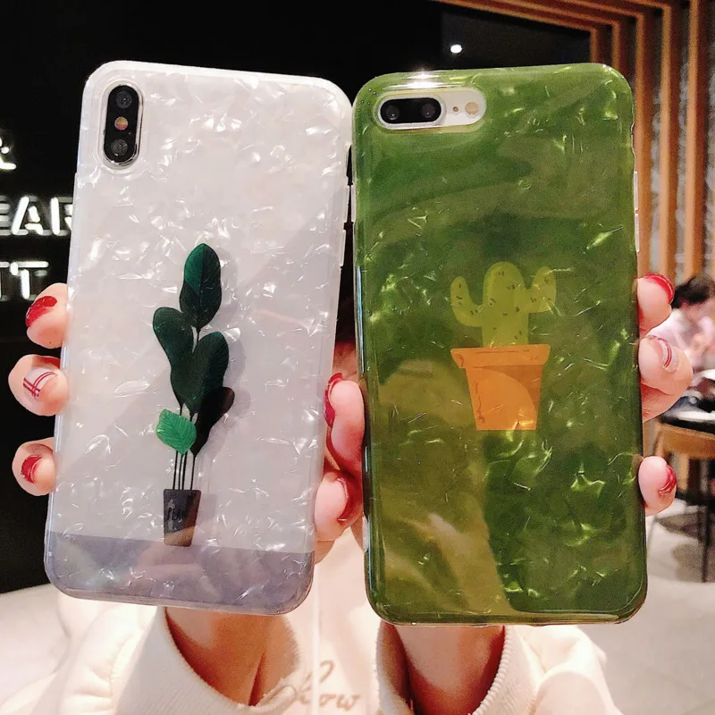 

Shellfish Green Cactus Phone Case for iPhone 6 7 8/Soft Shell iPhoneX XS XR Max/iPhone 6S 7 8 Plus Case Phone Case