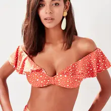 Trendyol корицы в горошек-шею ВЕРХ КУПАЛЬНИКА TBESS19HE0024