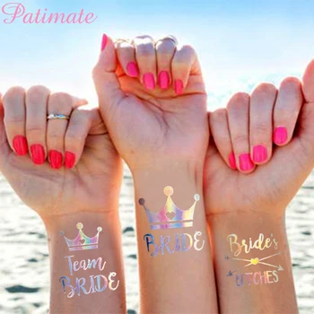 

PATIMATE Team Bride Bachelorette Party Tattoo Stickers Bridal Shower Wedding Party Decoration Bride Hen Party Accessories