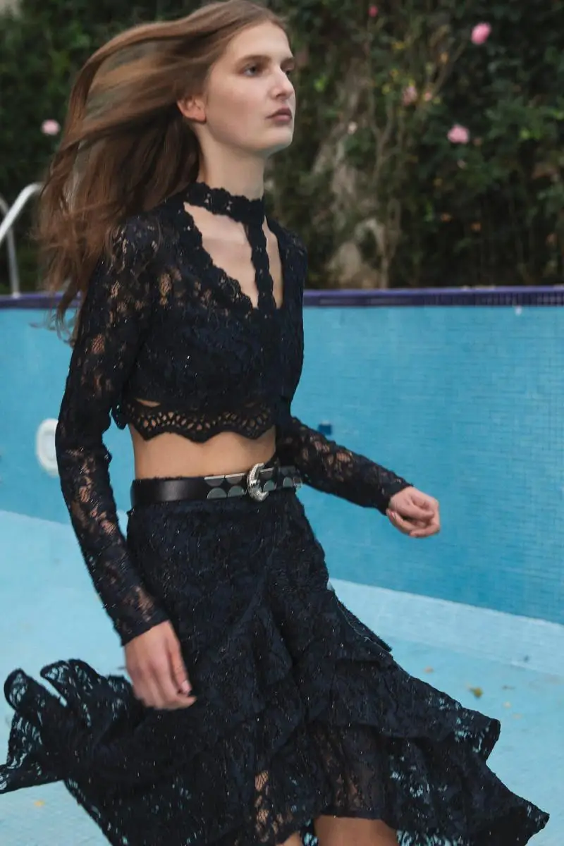 Azul Encaje De Falda Marino Tdpaw19uz0051 Volantes Trendyol 1qxw8vv