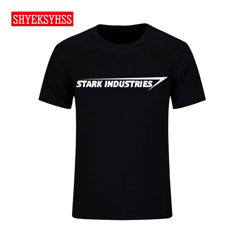 

Stark Industries Tony Stark Iron Man T Shirts Casual Novelty Print T-shirts Short Sleeve Round Neck Brand Tshirts Top Tees