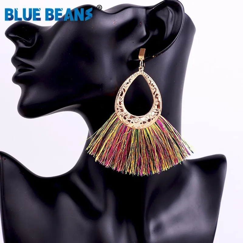 

Tassel earrings bohemian trendy statement luxury long earring handmade gifts for women geometric fringe fashion valentine's day