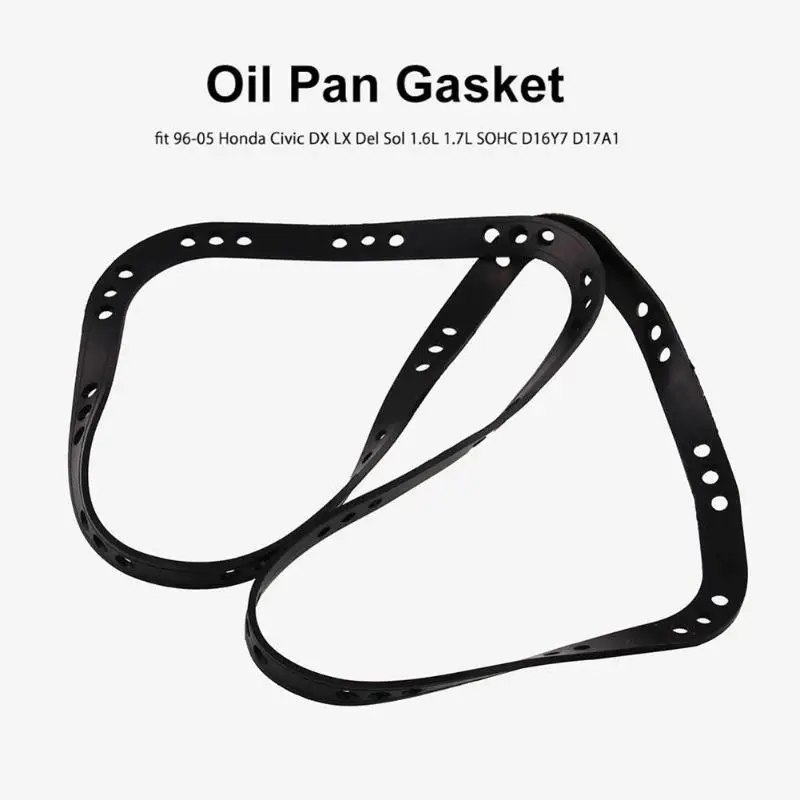 480*225 mm Black Rubber Oil Pan Gasket for Civic DX LX Del Sol 1.6L 1.7L SOHC D16Y7 D17A1 1996-2005