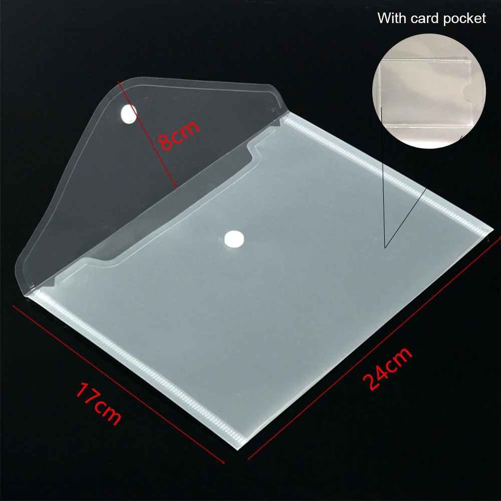 12pcs A5 Plastic Stud Document Wallets Folders Filing Paper School Pen new