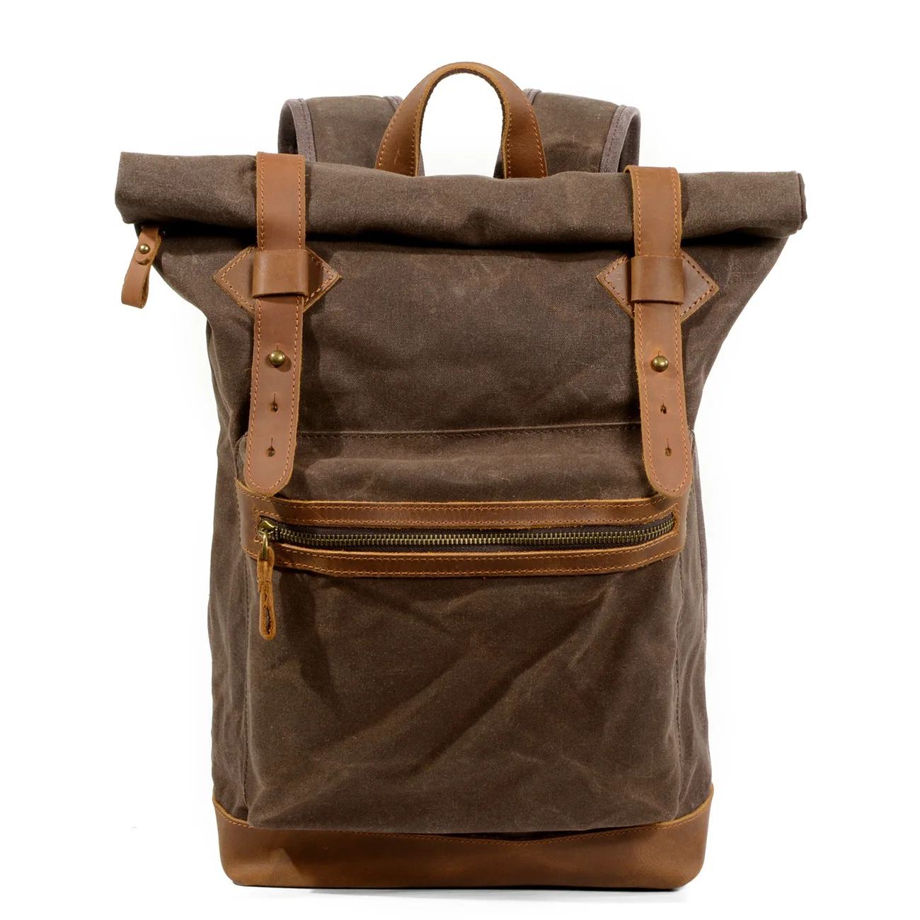 

SOAEON Recreational Wax Canvas Backpack for Men and Women Outdoor Hiking Bag Waterproof Hiking Anti-Theft Vintage Laptop Satchel