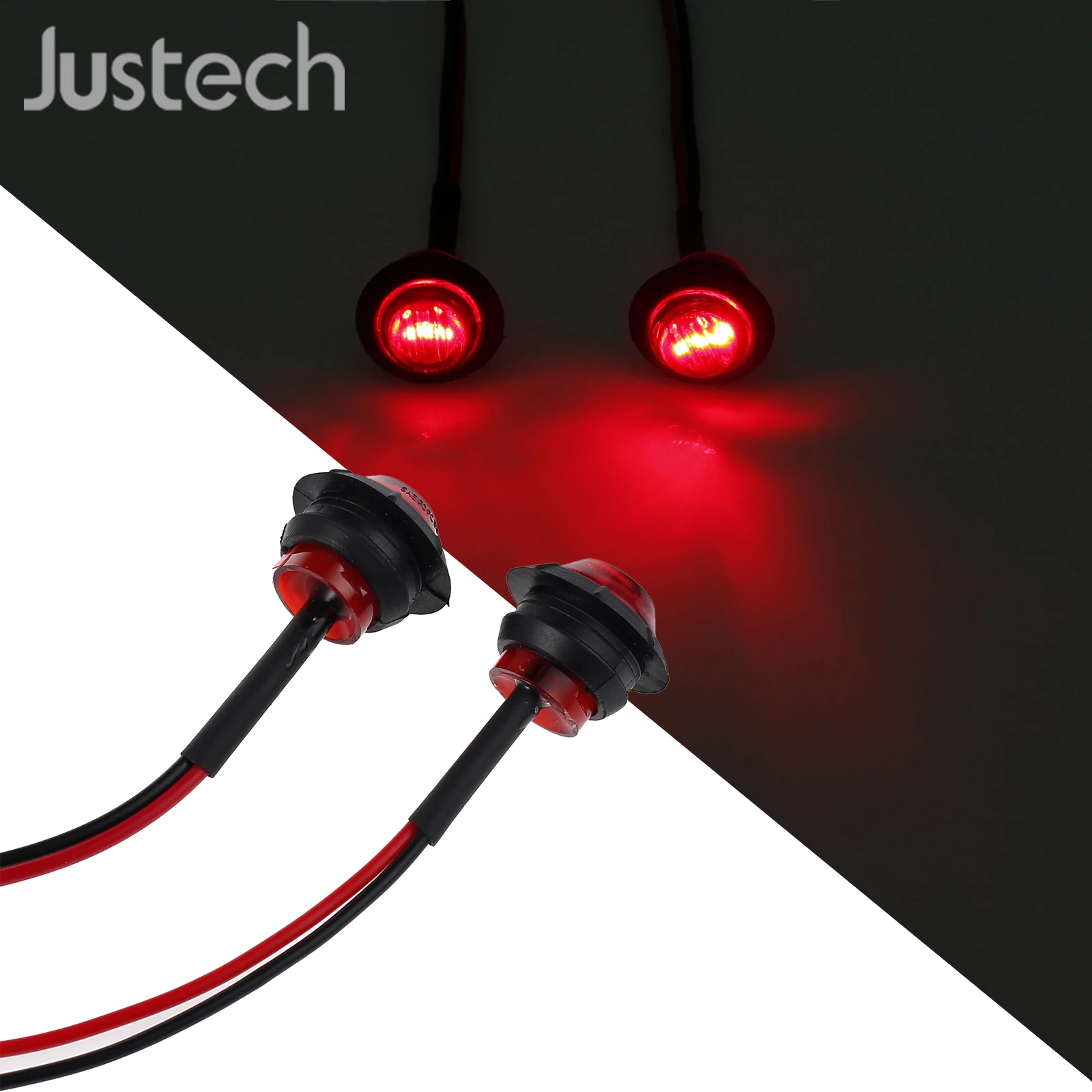 

Justech 4 x 12V Red 3 LED Side Marker Light Indicator Lamp Truck Trailer Caravan Lorry Truck Side Marker Lights