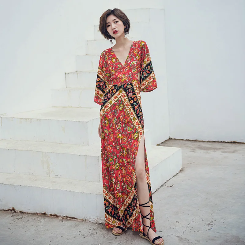 Bali island of phuket beach dress female Bohemian dress seaside holiday ...