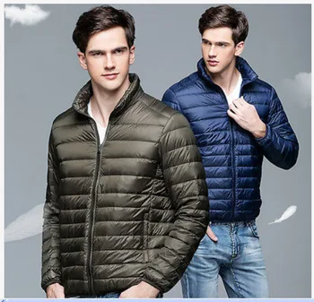 

Light down jacket men's stand up collar casual coat loose plus size light short down winter coat