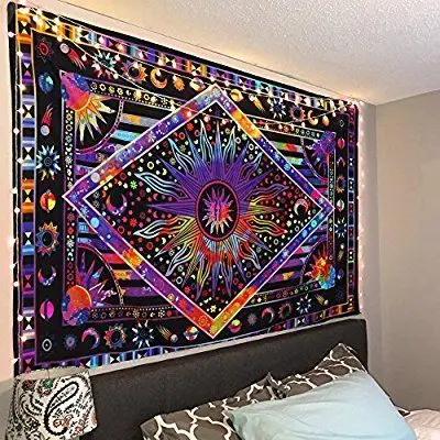 

Loartee Psychedelic Witchcraft Magic Planet Mandala Tapestry Ouija Boho Dйcor India Hippie Purple Mysterious Divination Arras