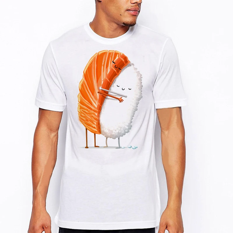 

Sushi hugs 1Pcs Short sleeve Men's T-shirt New Round neck Fashion T-shirt