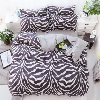 

3/4pcs King Size Geometric Bedding Sets Leopard Queen twin Size Duvet Cover Sets Pillowcases Bed Linen Black&White Clothes 30