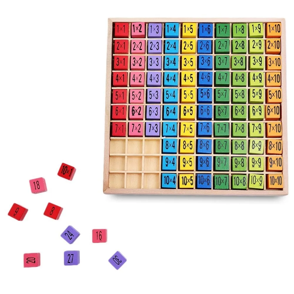 

Montessori Educational Wooden Toys for Children Baby Toys 99 Multiplication Table Puzzle Math Arithmetic Teaching Aids for Kids