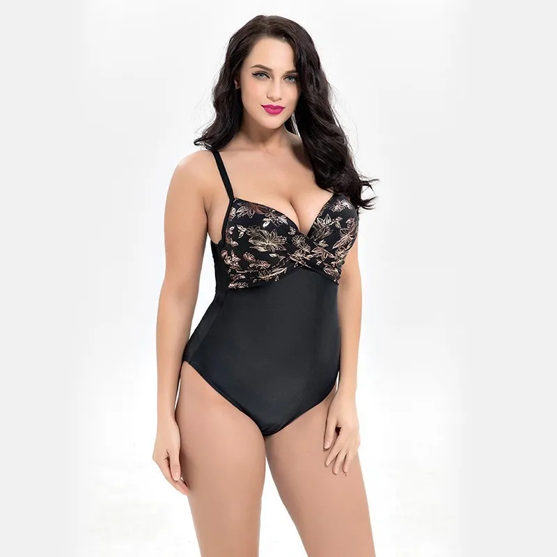 

Sexy Vintage Retro Swimsuit Plus Size Swimwear Women One Piece Push Up Bodysuit Floral Print Beach Bathing Suit Swim Wear 6XL