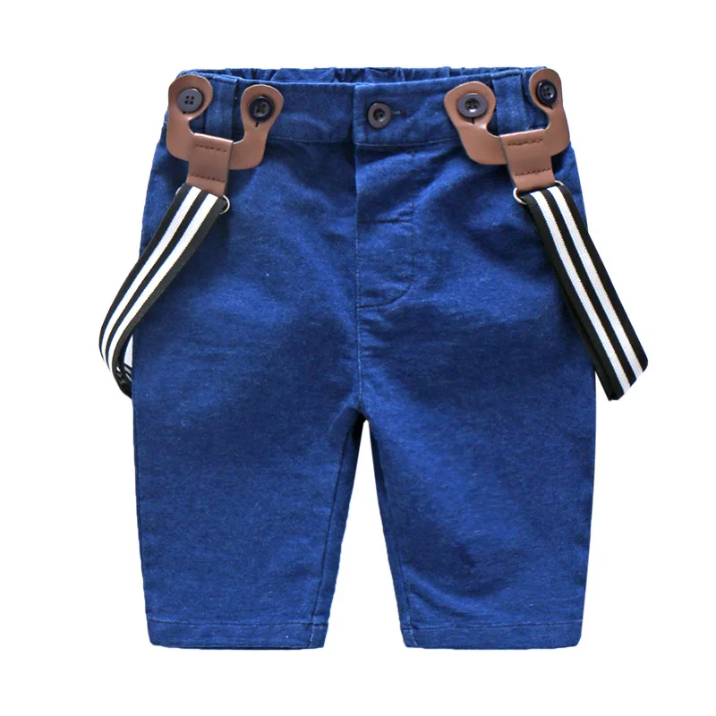 Carters/комплект одежды для маленьких мальчиков, хлопковый формальный комплект одежды с белым рукавом+ синие брюки на бретелях, Одежда для новорожденных длинная праздничная одежда для мальчиков
