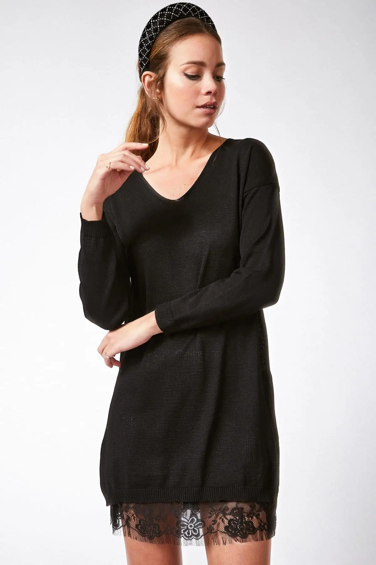 black tunic sweater dress