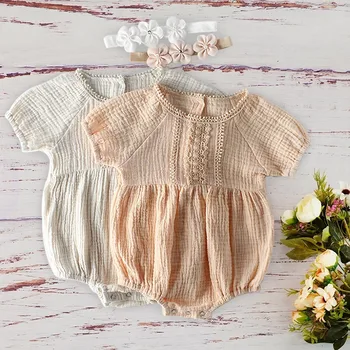 

Fashion Toddler Infant Cotton Lace Short Sleeve Rompers Jumpsuit Baby Girl High Quality Summer Outfit Clothes 2019 Bimba Y Lola