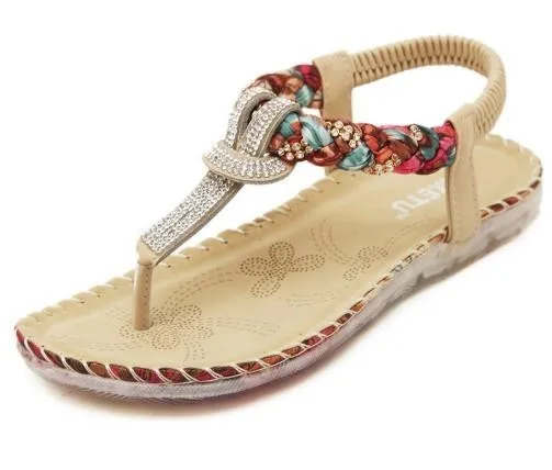 2019 new summer sandals Mujer women's shoes - women's T- slippers retro elastic design