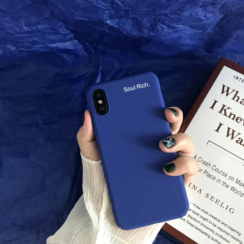 

The new minimalist blue mobile phone case for iPhone 6 7 8 anti-drop iPhoneX XS XR Max/iPhone 6S 7 8 Plus phone case