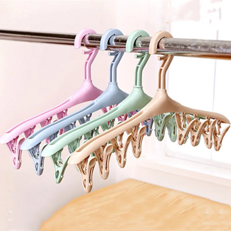 

Rotatable 8 Clip Windproof Drying Rack Bra Underwear Socks Rack Plastic Non-slip Hanger Pants Rack