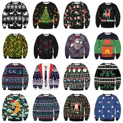 Толстовка Топы пуловер с длинными рукавами свитер с длинным Плюс Рождество с длинным рукавом Для женщин топы Свитера, пуловеры плюс Размеры