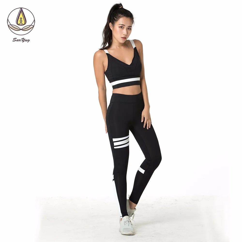 

Black And White Sport Women Fitness Yoga Denim Pants Leggings Scrunch Butt Lift Gym Workout Sports Wear Trousers Running With