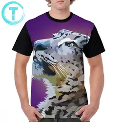 Снежная леопардовая футболка Снежная леопардовая Футболка мужская 5x графическая модная футболка хлопковая забавная графическая футболка