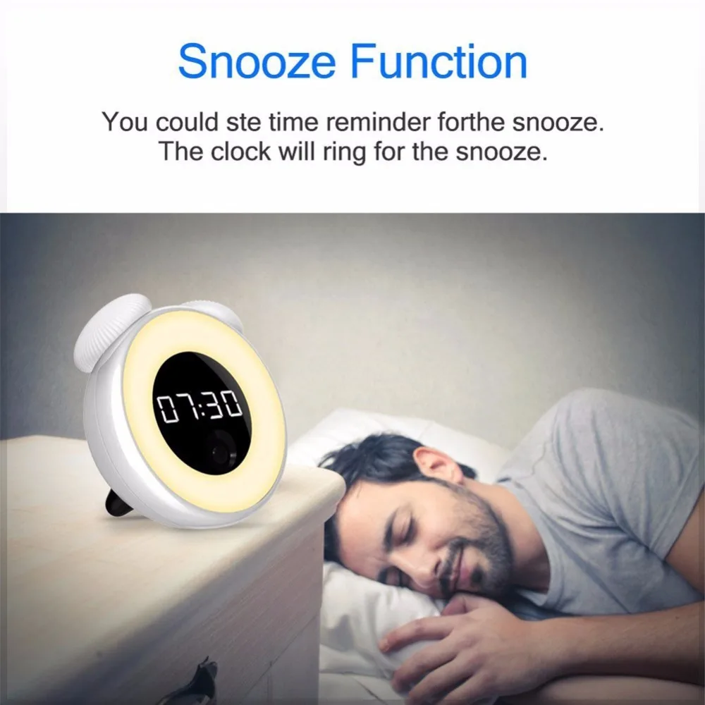 

Table Decoration Of House Digital Alarm Clock With Usb Rechargeable Night With Tactile Sensor Clock