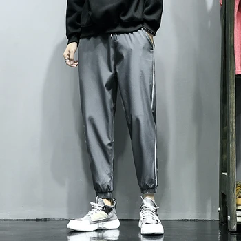 

2019 Spring And Summer New Korean Version Of Hip Hop Cotton Couple Harajuku Loose Printed Stickers Trousers M-3XL Joggers Best