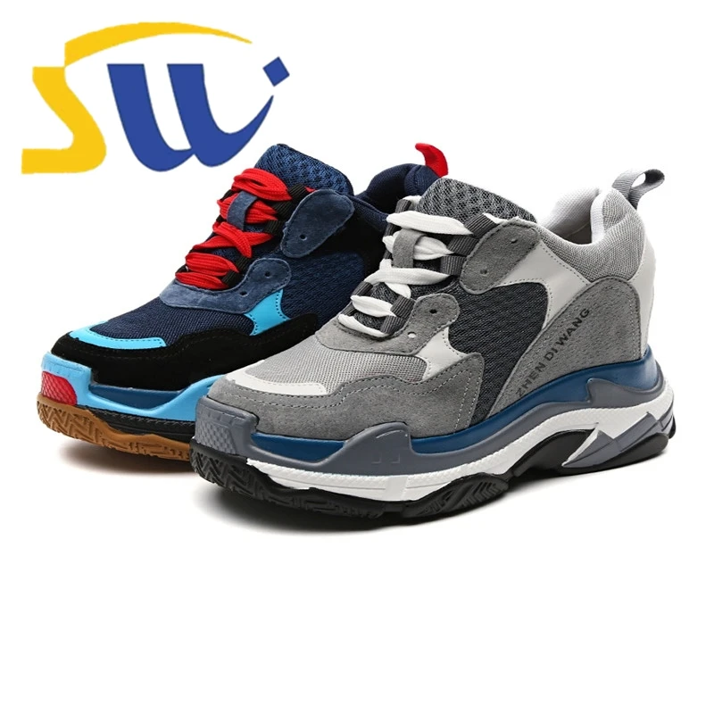 

SWONCO Fashion Shoes Women Platform Sneakers Leather 2019 New Hided Increased Chunky Heels Casual Shoes Wedge Sneakers Black