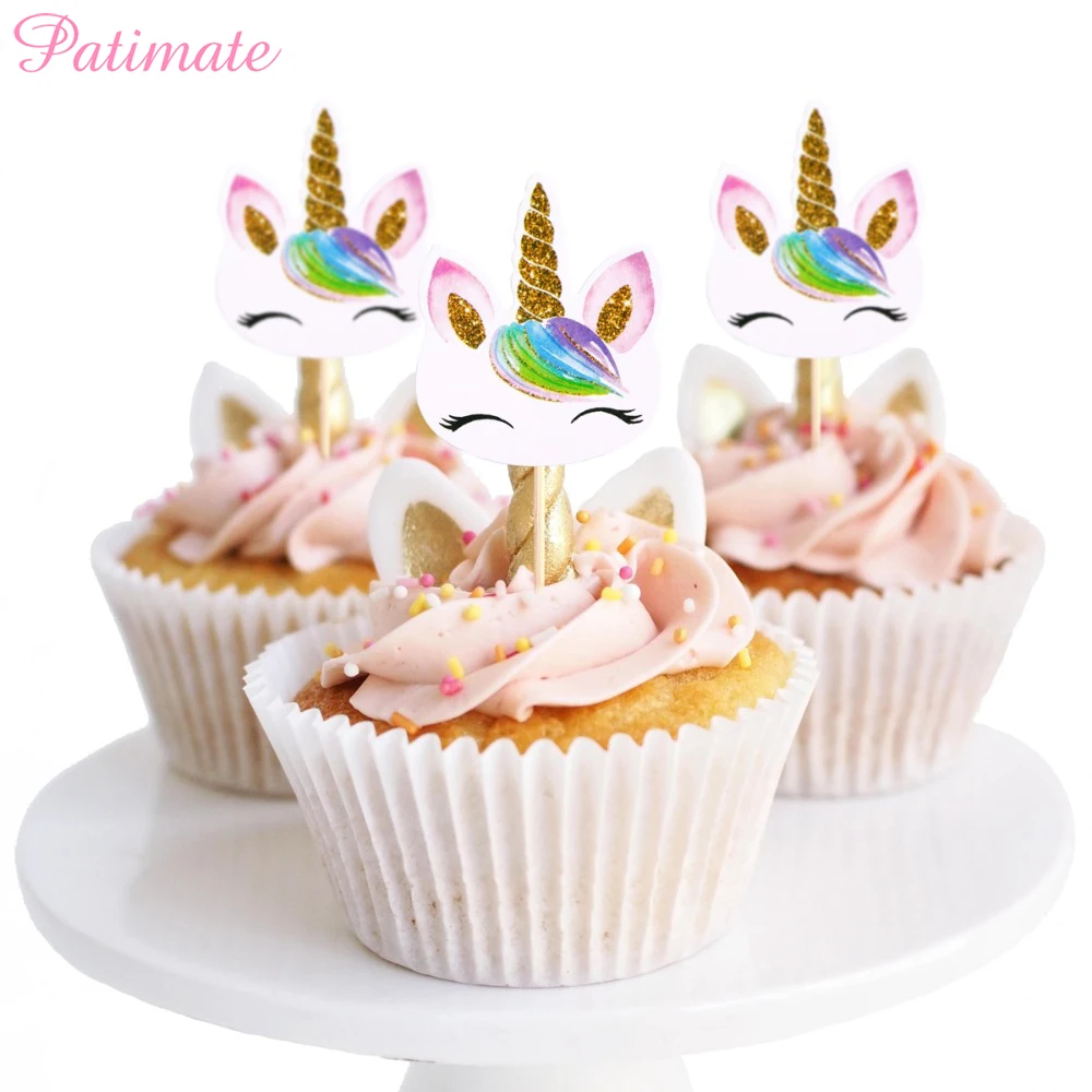 

PATIMATE Unicorn Birthday Party Cake Topper Cake Decorating Supplies Unicorn Cake Topper Decor For Baby Shower Girls