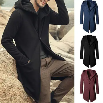 

2019 new men's spring windbreaker coat hooded cardigan solid fit cardigan