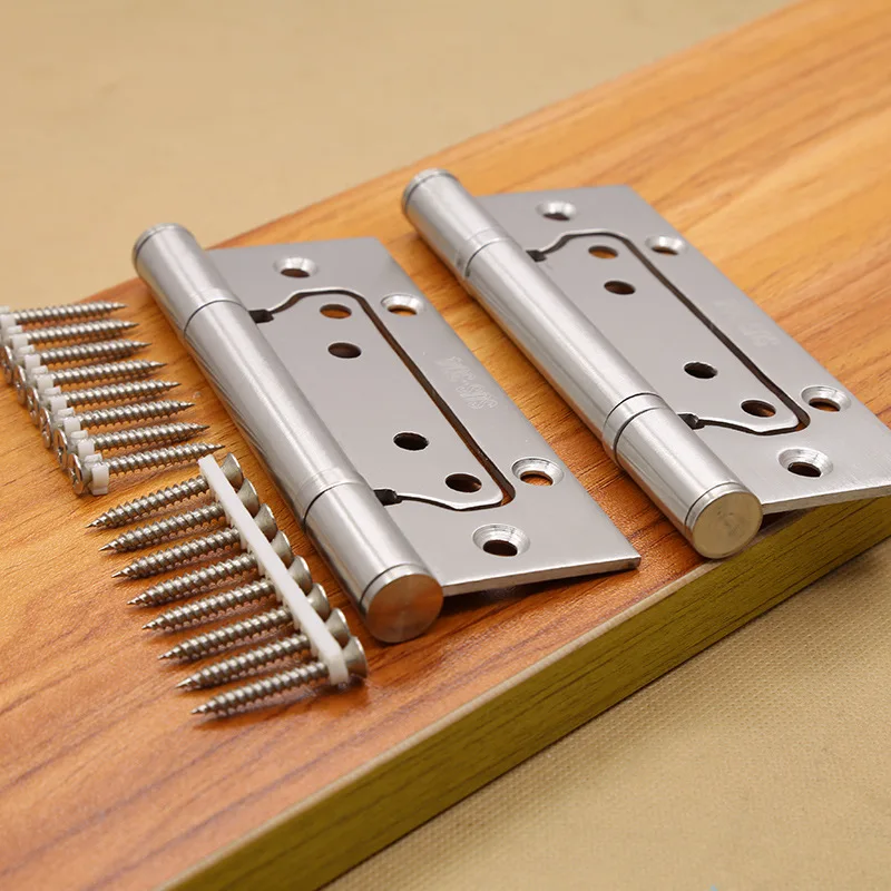 

JD Stainless Steel Mother-in-law Furniture Hinge 4 Inch 3.0 Thickening Free Slotted Buffer Mute Brushed Folding Loose-leaf
