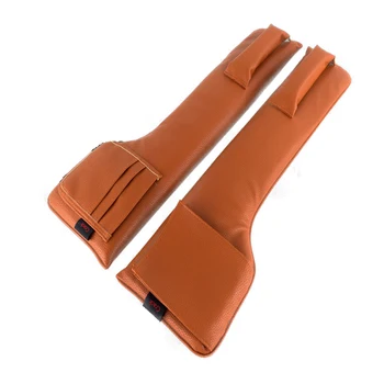 

2 Pcs Car Seat Side Gap Slit Black Pocket Bar Phone Card Storage Organizer Bag Car Seat Pad Gap Safety Belt Storage
