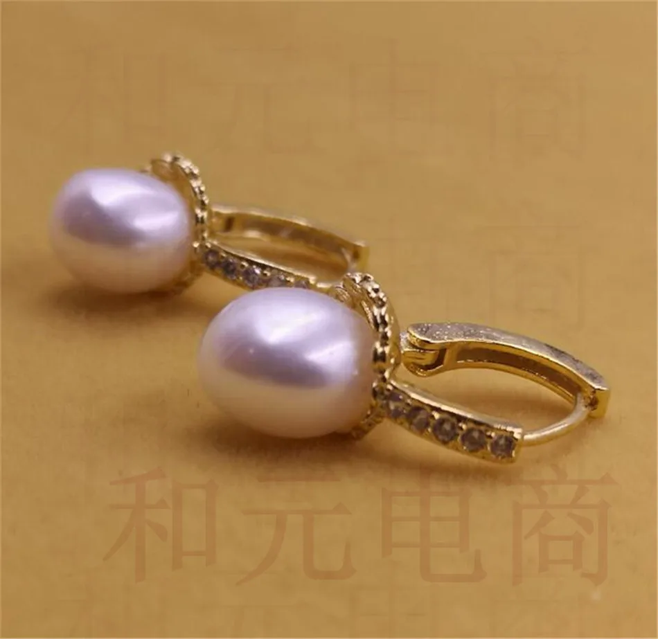 

10-12mm White Baroque Pearl Earrings Gold Ear Stud Flawless Aurora Diy Natural Party Mesmerizing AAA Gift Fashion Real Women