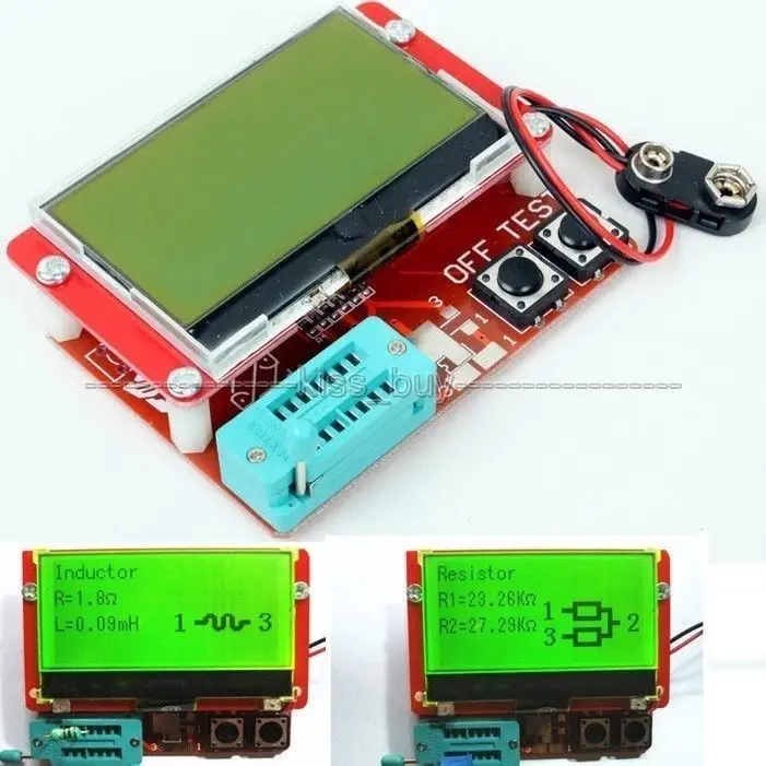 Mega328 Transistor Tester ESR Meter Big Screen LCD Diode Triode Capacitance NPN PNP MOSFET inductor | Электроника