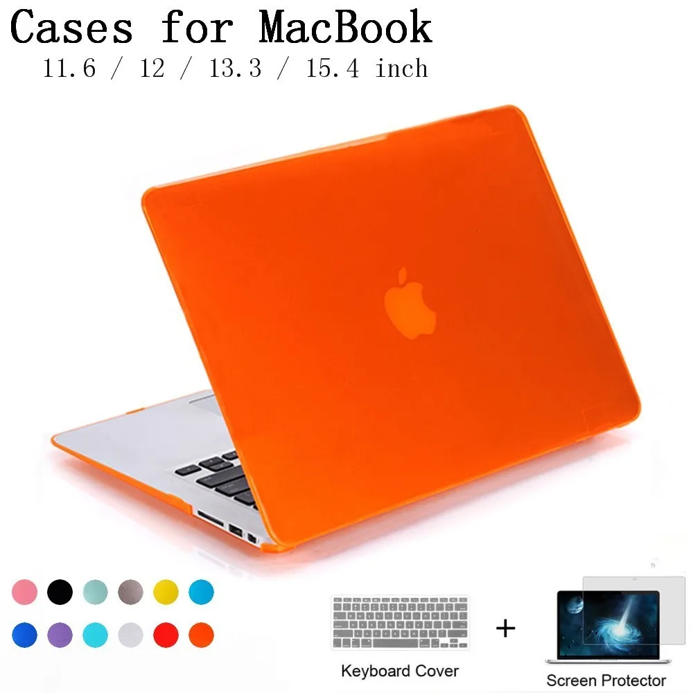 New Crystal Transparent Laptop Case For Apple MacBook Air Pro Retina 11 12 13.3 15.4 Inch With Screen Protector Keyboard Cove