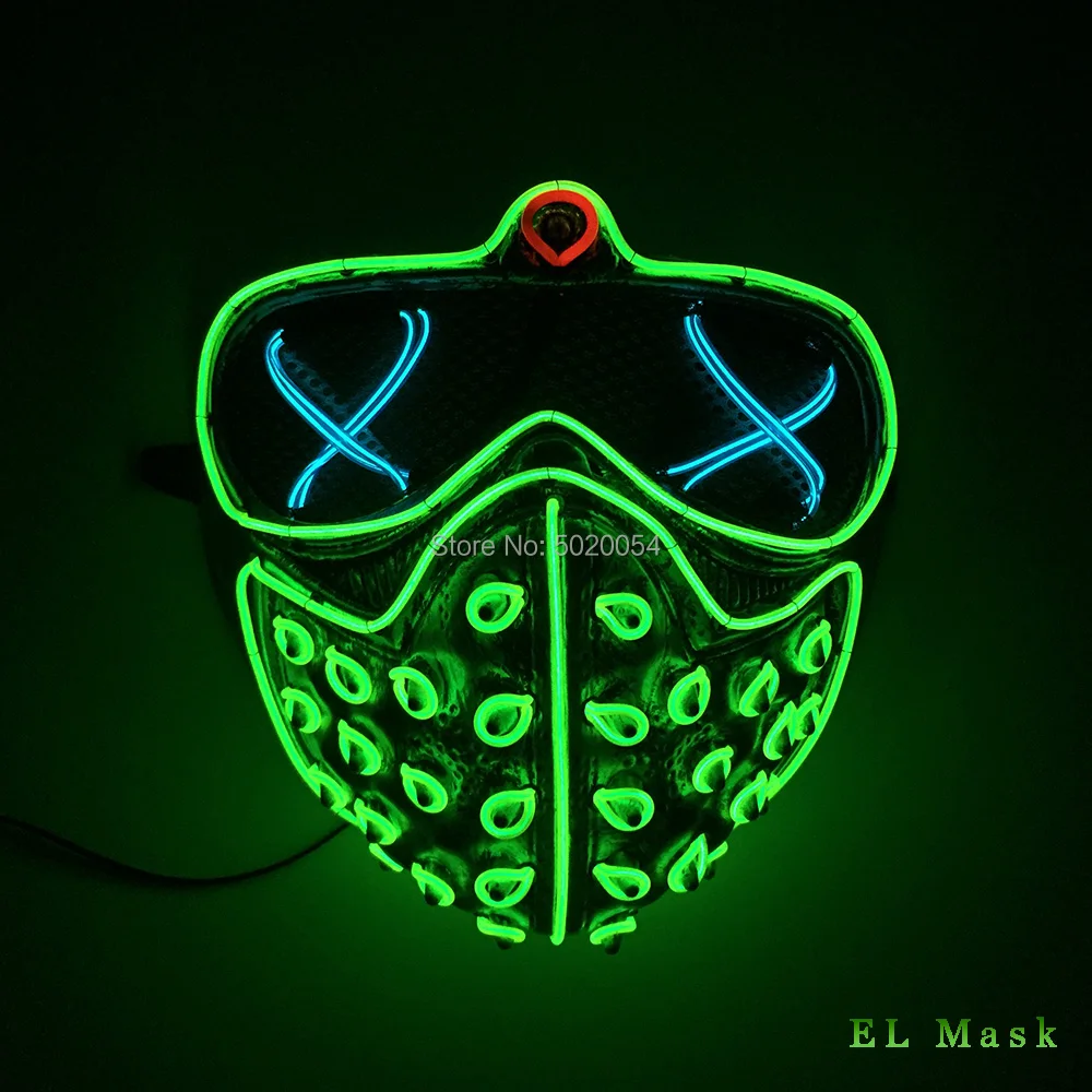 

High-grade Holidays Led Rave Masks Glowing Party EL Mask Halloween Cosplay-Props Watch Dogs Mask Men's Gift