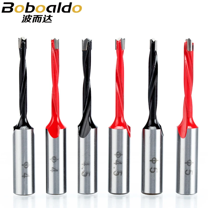 Boboalda 1pc 4mm-9.5mm wood drill bit 70mm length router bit row drilling for boring machine Gang drills wood Carbide endmill