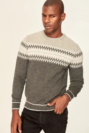 Серый Для мужчин свитер Pattern шеи TMNAW19FT0016| |