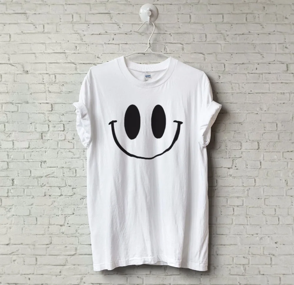 New Unisex Mens Womens SMILEY FACE T Shirt Retro Funny Joke Novelty Rave Tee 90s Tee New2017 More Size and Colors-A759