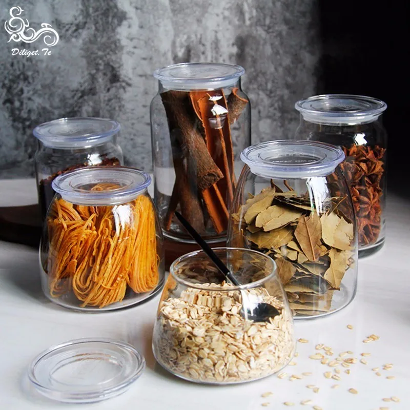 

Diliget.Te Storage Bottles Candy Mason Glass Jars For Spices Slides Cosmetics Potes Armazenamento De Alimentos Kitchen Products