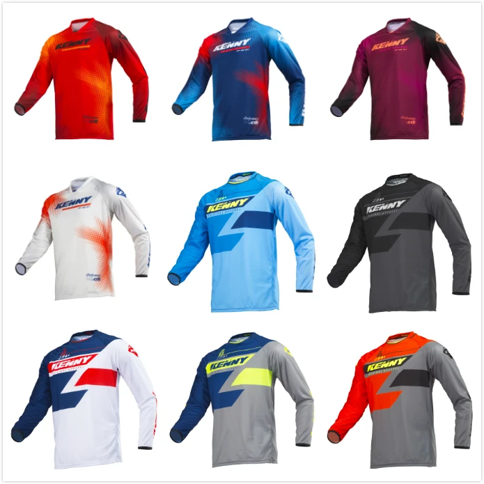 

NEW 2019 Quick dry Kenny Moto Jersey MX bike Bike Motocross Jersey BMX DH MTB T Shirt Clothes Long Sleeve MTB Breathable Shirt