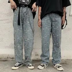 2019 сезон Весна Лето Корейская версия Harajuku молодежная одежда свободные и удобные хлопковые спортивные цветы повседневные джинсы